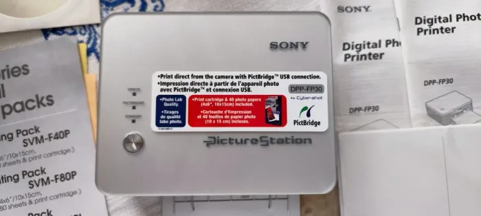 Impressora fotográfica compacta de sublimação térmica, Sony DPP-FP30.