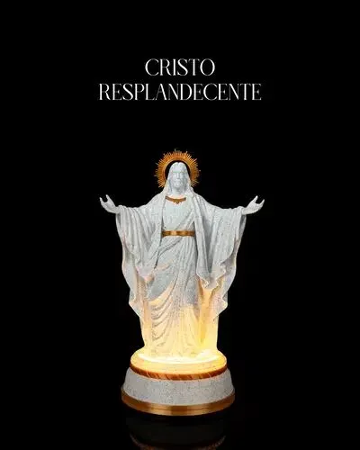 Escultura 3D Cristo Resplandecente iluminado