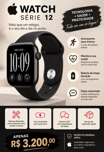 Apple Watch série 12 42 mm lacrado importado EUA