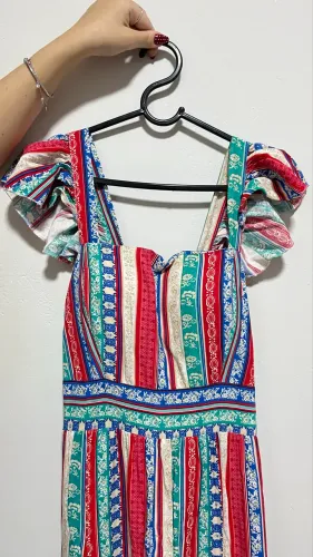 Vestido estampado longo