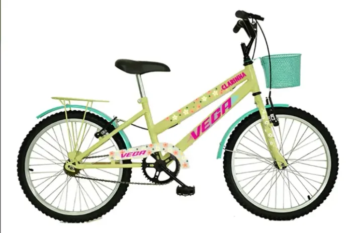 Bicicleta Infantil Feminina Aro 20 Vega Clarinha Bike Menina