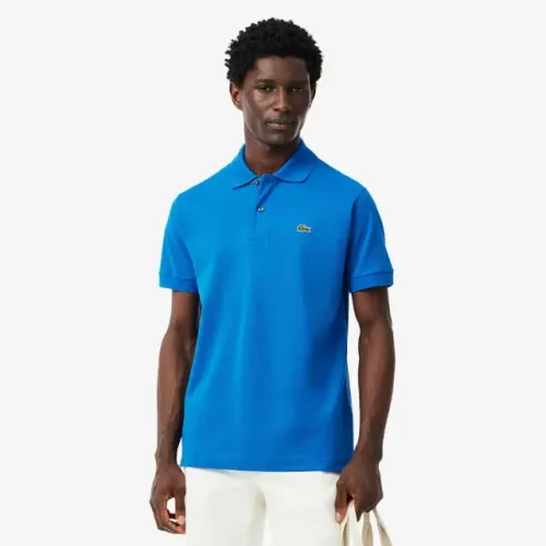 Camisa Polo Classic Fit L.12.12 em Piqué Lacoste Azul (tamanho 4, nova e original)