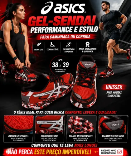 Tênis Asics Gel Unissex Novo Leve Confortável Calça do 38 ao 39 em Oferta
