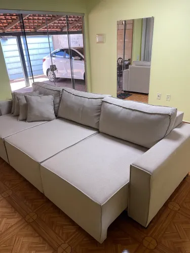 Sofá alto padrão retrátil de linho *3 metros*