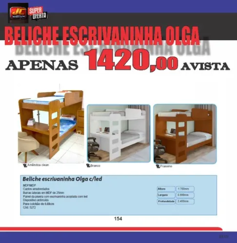beliche escrivaninha olga linda e compacta