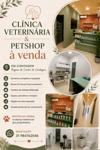 Clínica veterinária e petshop a venda
