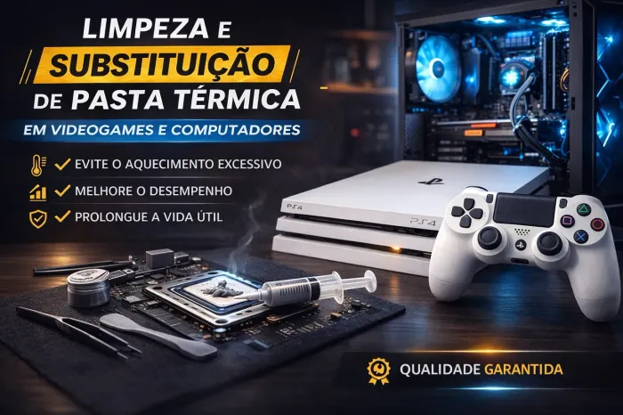 Higienização completa do seu videogame e computador.