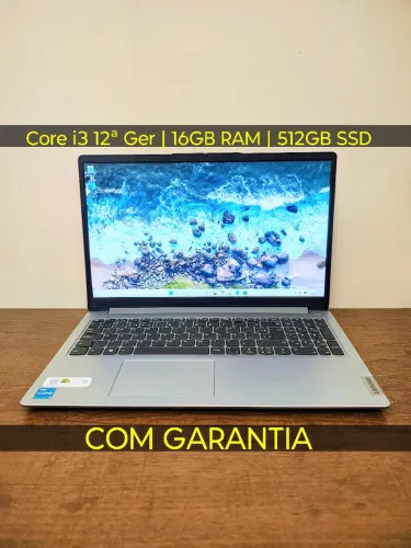 Notebook Lenovo IdeaPad 1 | Core i3 12ª Ger | 16GB RAM | 512GB SSD NVMe | Garantia