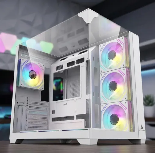 Gabinete Mid-Tower Acegeek Viewmax White (Novo na Caixa - Sem Fans)