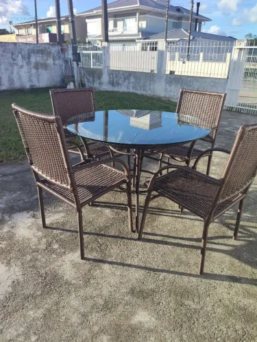 Jogo 4 lugares em Fibra sintética para área externa