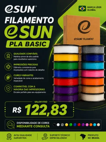 Filamento PLA eSUN Premium 1,75mm 1kg Original - Pronta Entrega