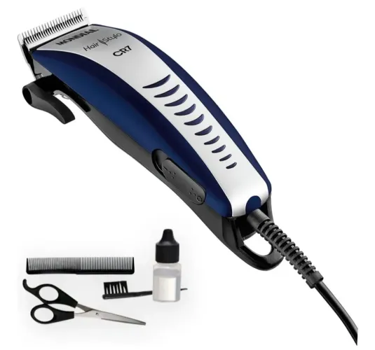 Máquina De Cortar Cabelo C/ 4 Pentes E Tesoura Cr-07 Mondial