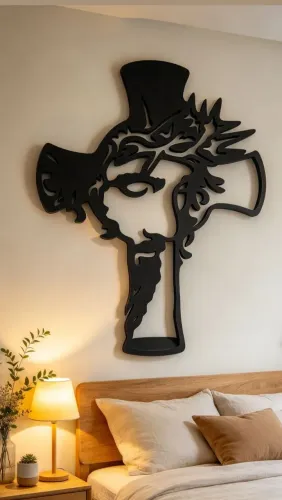 Quadro de MDF face de Cristo