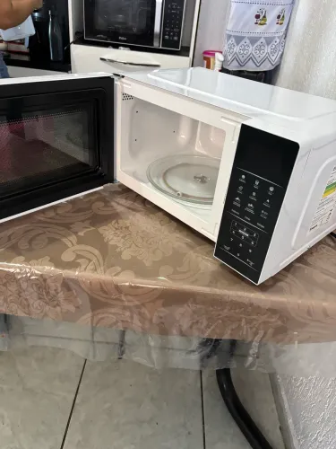 Micro-ondas Britânia Branco Espelhado - Funcionando Perfeitamente