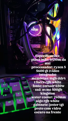 Pc ryzen 5 5600gt + monitor Dell 60hz 27pol