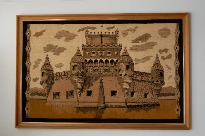 quadro de tapeçaria decorativa em relevo