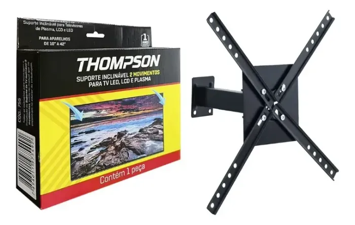 Suporte Tv Thompson Inclinado 10 A 42'' 4 Movimentos Preto 