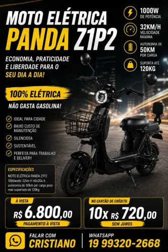 Scooter Elétrica Panda 1.000w 100% Elétrica 
