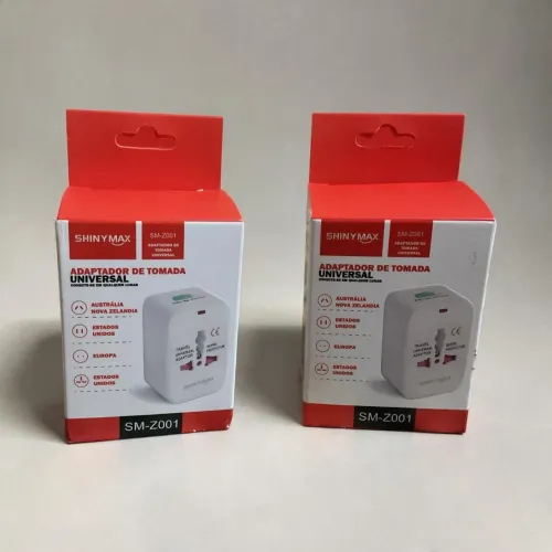 KIT 2 Adaptadores de Tomada Universal Internacional - NOVOS NA CAIXA