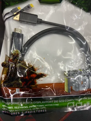 Cabo Displayport x HDMI 1.8 metros já configurado