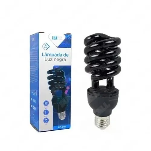 Lâmpada Liz negra Fluorescente Efeito Neon Espiral 36w Luatek LP-001