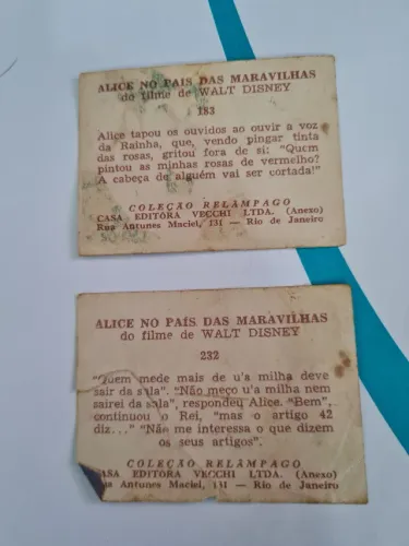 Figurinhas Alice no país das maravilhas anos 70