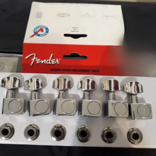 Tarraxas Fender Usa Schaller 6 Linha Blindadas Cromadas (Musicalvo)