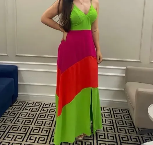 VESTIDO LONGO COLORIDO 