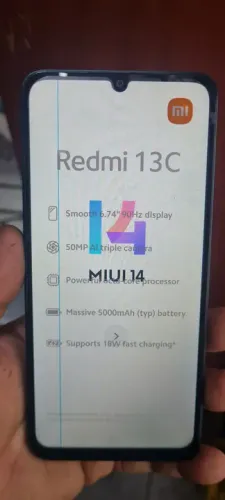 Tela Redmi 13c Original Nova Listra Azul No Branco Somente a Tela Leia Descrição