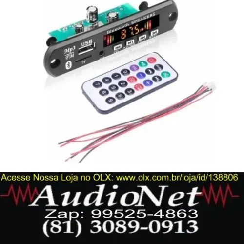Placa Decodificador e Amplificada Usb P/ Caixa Ativa Mp3 Fm Aux Bluetooth