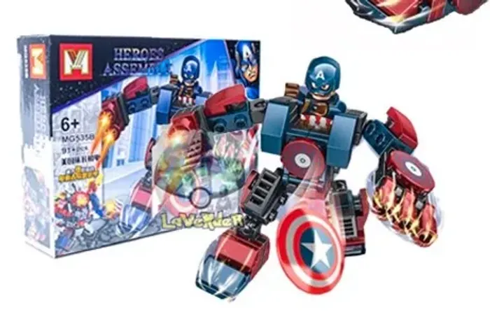 Lego Heroi Assemblemg535b 90 / 91 Pçs Capitão América