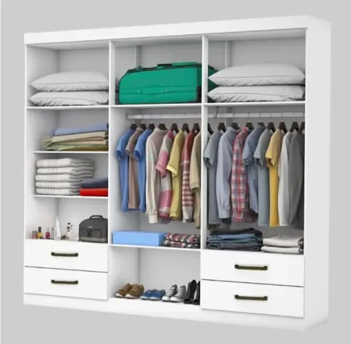 Guarda Roupa 6 portas com espelho Hércules 