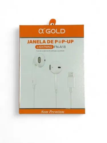 Fone de Ouvido IOS Gold Com Fio
