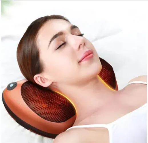 Massageador Almofada Shiatsu Bivolt e 12V Rotativa Infravermelho Pescoço Lombar z400