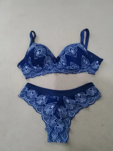 Conjunto lingerie azul marinho