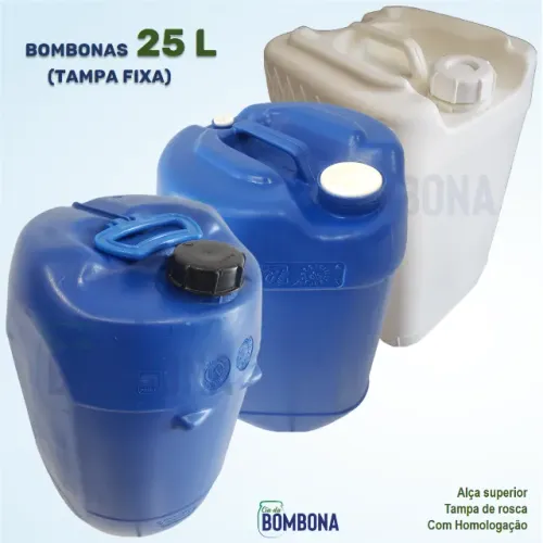 Bombona 25 Litros - Tampa Fixa (Galão/Tonel/Tambor)