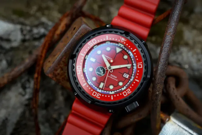 Relógio Rdunae Gundam Red Comet máquina Seiko NH35 TITÂNIO 