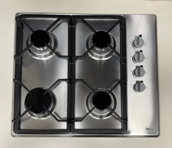 Cooktop a gás 4 Bocas Philco Inox Bivolt Automático