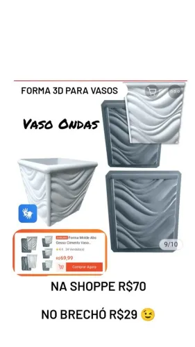 Forma 3d para vasos 