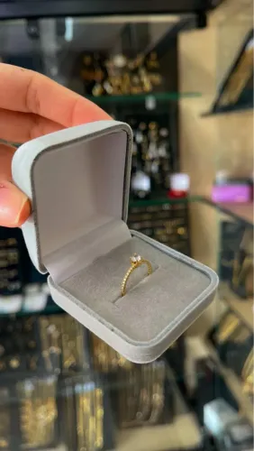 anel de noivado em ouro18k