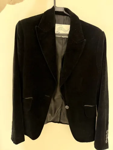 Blazer feminino de Veludo Preto Elegante