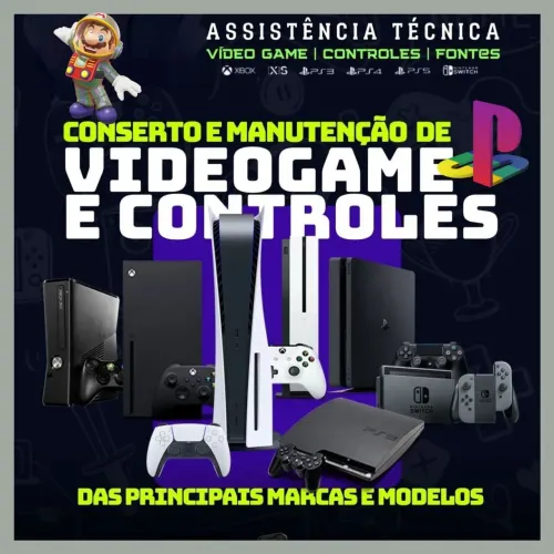 Playstation 4 e Manutenção de Videogames e Controles - Todas as Marcas e Modelos