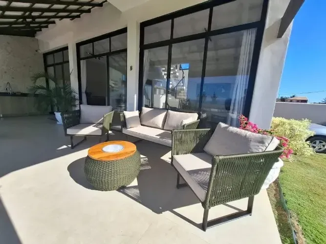 CONJUNTO SOFÁ 4 LUGARES DE CORDA NÁUTICA + CHAMPANHEIRA