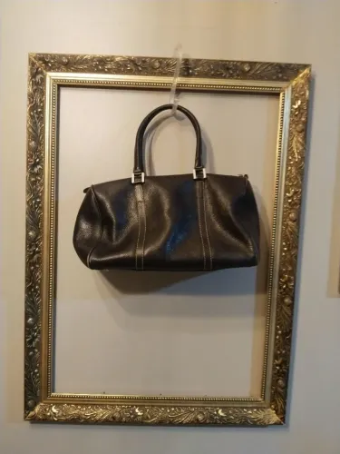  Bolsa Arezzo Bowling Preta Couro Média