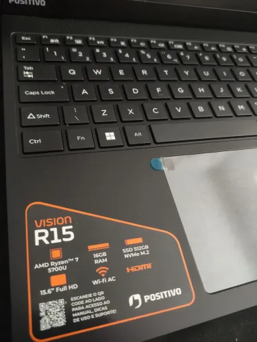 Notebook GAMER Vision R15 AMD® Ryzen 7-5700U  16GB RAM 512GB SSD Roda Tudo