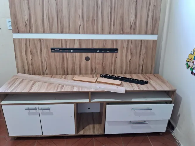 Conjunto Painel e Estante para sala
