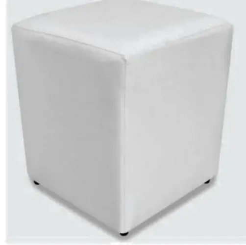 Puff couro ecologico 33x40cm branco pu6