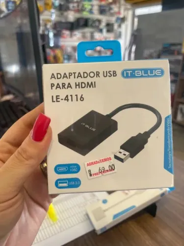 Cabo Adaptador Conversor Usb Para Hdmi Usb 3.0