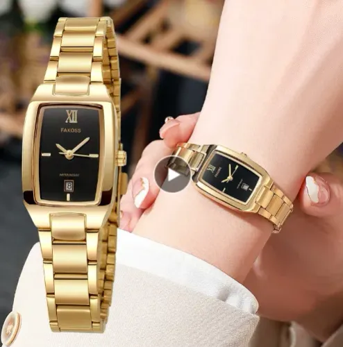 Relógio feminino luxo em aço inoxidável Wwoor