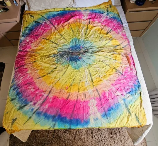 Par de véu seda flag tie-dye